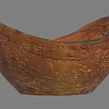 Handcrafted Wooden Tableware Set Featuring Natural Texture And Rustic Bowl Design 3d model