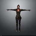 Woman With Arms Outstretched In Sci Fi Inspired Mechanical Gloves And Detailed Outfit