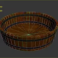 Round Wooden Barrel With Black Metal Hoops And Smooth Surface Design