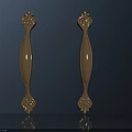 Shiny Golden Furniture Handles Featuring Intricate Decorative Patterns For Cabinet Drawers