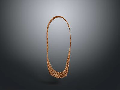 Brown Woven Loop Design Fashion Necklace With Intricate Knitted Texture 3d model