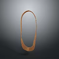 Brown Woven Loop Design Fashion Necklace With Intricate Knitted Texture