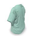 Light Green Short Sleeve T Shirt With Round Neck Casual Comfortable Design