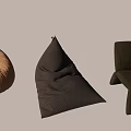 Different Single Sofa Styles Including Bean Bag and Upholstered Options in Various Colors
