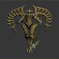 Mythical Game and Movie Character With Golden Ornate Armor Wings Tail and Colorful Details