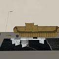 Modern Baxter Sofa Coffee Table Combo 3d model