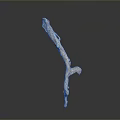 Natural Decorative Wooden Branch Sculpture With Curved Shape Texture On Gray Background