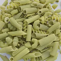 Green Pasta With Various Shapes Scattered On White Background Surface 3d model