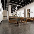 Modern Minimalist Hotpot Restaurant Interior Design With Wooden Tables Chairs Pendant Lights And Neat Layout