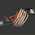 Motorcycle 3D Model With Assorted Colorful Detailed Components And Transparent Parts