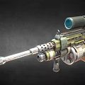 Modern Tactical Sniper Rifle With Telescopic Scope Ventilated Barrel And Magazine