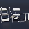 Modern Single Chair With Sleek Metal Frame And White Comfortable Seat