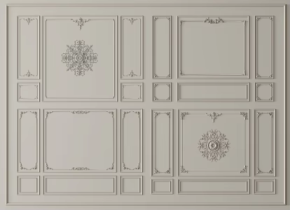 French line background wall French carved lamp panel TV background wall sofa background wall bedroom background wall 3d model