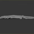 White 3D Reptile Model With Detailed Textured Scales And Gray Background Surface