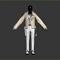 Stylish Light Colored Jacket With White Pants And White Shoes Fashion Outfit