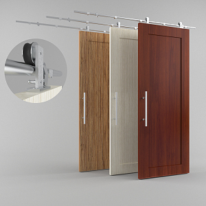 Modern Barn Door Hanging Sliding Door 3d model