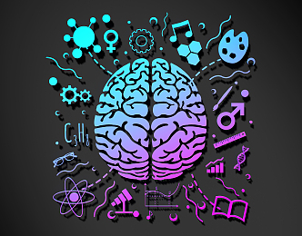 Modern technology lines brain lines modeling 3d model