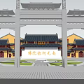 Traditional Chinese Ancient Architecture Complex With Courtyard Gardens And Water Features
