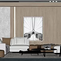 Modern sofa coffee table combination 3d model