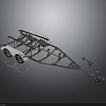 Heavy Duty Metal Trailer Frame With Dual Wheels And Support Structure Design