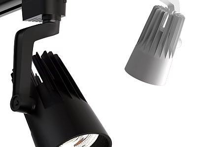 Black And White Downlights And Spotlights With Contemporary Design Adjustable Heads 3d model