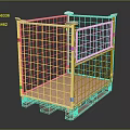 Decorative Ornament Combination With Metal Wire Cage Structure And Wooden Pallet Base