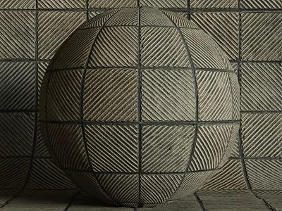 Tile Wall And Floor Background With Decorative Sphere Featuring Tile Patterns 3d model
