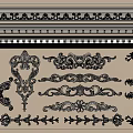 Various Decorative Plaster Moldings With Intricate Patterns For Home Interior Decoration 3d model