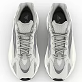 Gray And White Modern Casual Sneakers With Black Sole And Streamlined Design For Everyday Wear