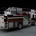 Functional Firefighting Vehicle With Red And White Exterior Ladder And Emergency Equipment