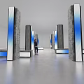LED long bar screen LED electronic screen cement column industrial column structure column art device meichen art tube display screen 3d model