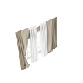 Elegant Beige Curtains With White Sheer Layers For Window Interior Design