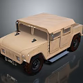 Beige Military Vehicle With Canvas Top And Rugged Off Road Design