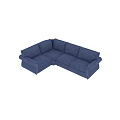 Navy Blue L shaped Casual Sofa Set With Upholstered Design And Comfortable Seating