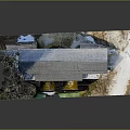 Stone Bridge Architecture With Arched Design White Roof Flowing Water And Rocky Surroundings