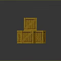 Three Stacked Household Wooden Crates on Green Grass with Yellow Spots
