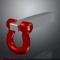 Red And Silver U Shaped Mechanical Connector With Rectangular Metal Part