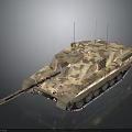 Military Tank With Camouflage Paint Equipped Gun Barrel Antennas And Tracked Chassis Design