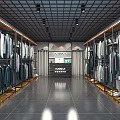 Men's Clothing Store Interior With Suits On Racks And Styled Mannequins
