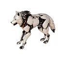 Futuristic Mechanical Wolf Robot Design With Metallic Body And Cybernetic Features
