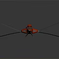 Cosmic Aerospace Gray Orange Spacecraft With Wings Cockpit And Thrusters Design