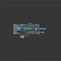 Industrial Mechanical Equipment Model Featuring Pump Piping Motor And Metal Structure