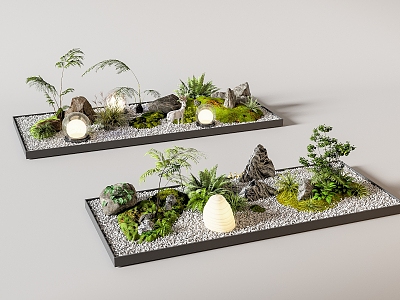 Modern courtyard sketch interior landscape landscaping plant combination plant pile micro landscape model