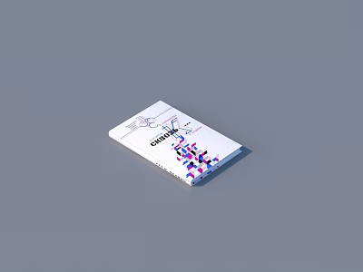 Stylish White Cover Book Magazine With Colorful Geometric Patterns And Modern Design 3d model