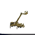 Yellow Aerial Work Platform Truck With Telescopic Boom And Working Platform For High Altitude Operations