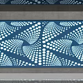Modern Decorative Background Wall With Blue White Dot Geometric Art Design And Gray Frame