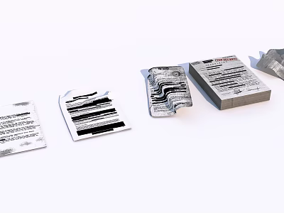 Books Magazines Collection With Stacked Open Pages And Various Covers 3d model