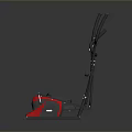 Elliptical Machine for Home Daily Fitness with Digital Display Black Frame and Red Pedals