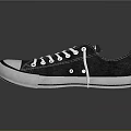 Classic Black Canvas Casual Shoes With White Laces And White Sole Design