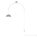 Modern Arc Design Wall Lamp With Black Shade Mounted On Gray Indoor Wall